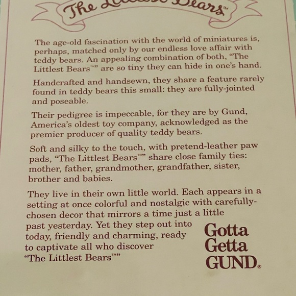 The Littlest Bears Gund Bears boxed - Picture 5 of 7